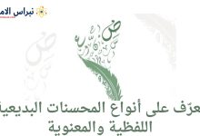 أنواع المحسنات البديعية